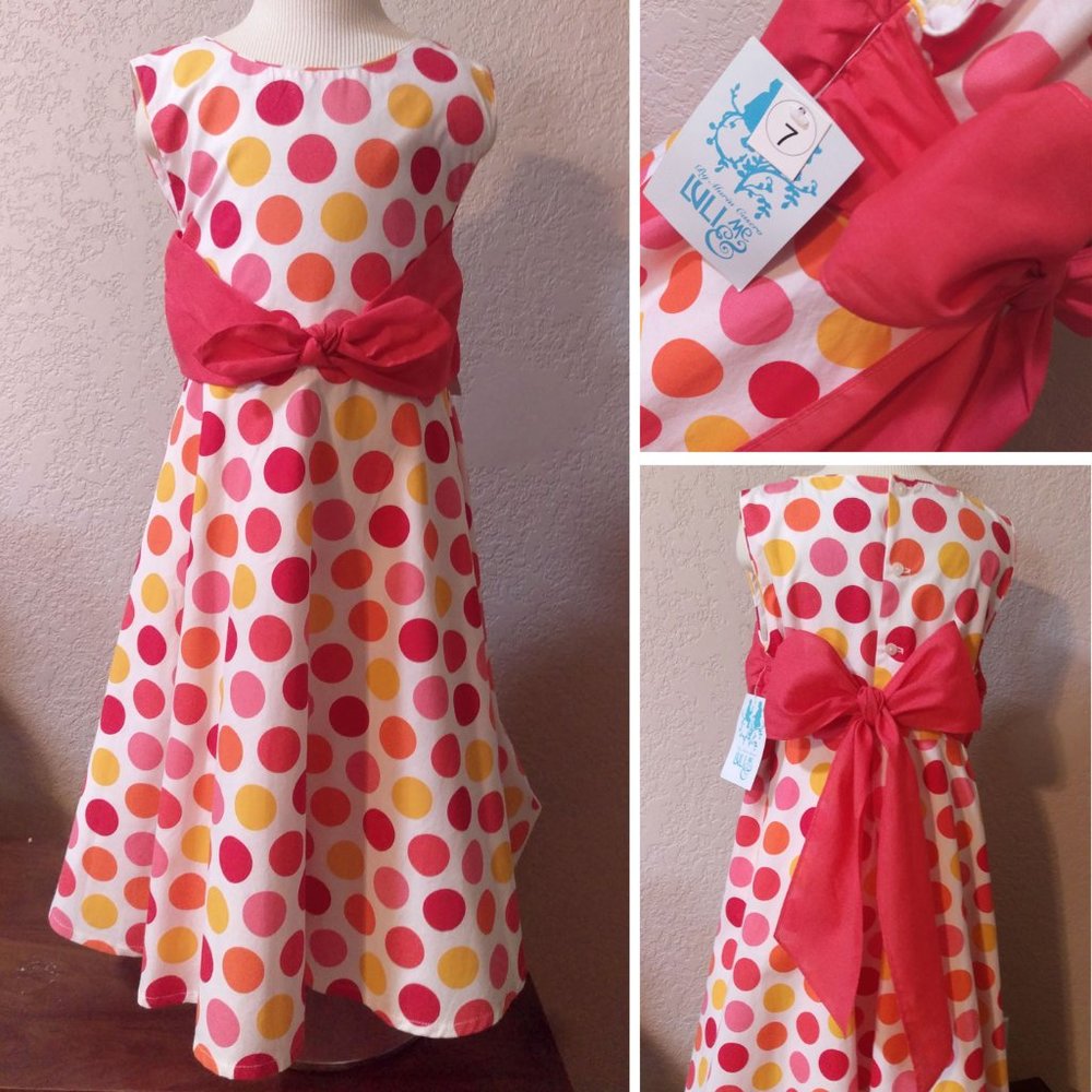 Sleeveless polka dot cotton sundress 7 NWT